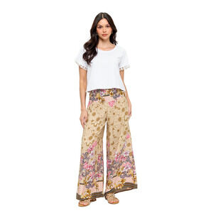 26342 Yak & Yeti Breezy Boho Floral Smock Palazzo Pants Various Sizes